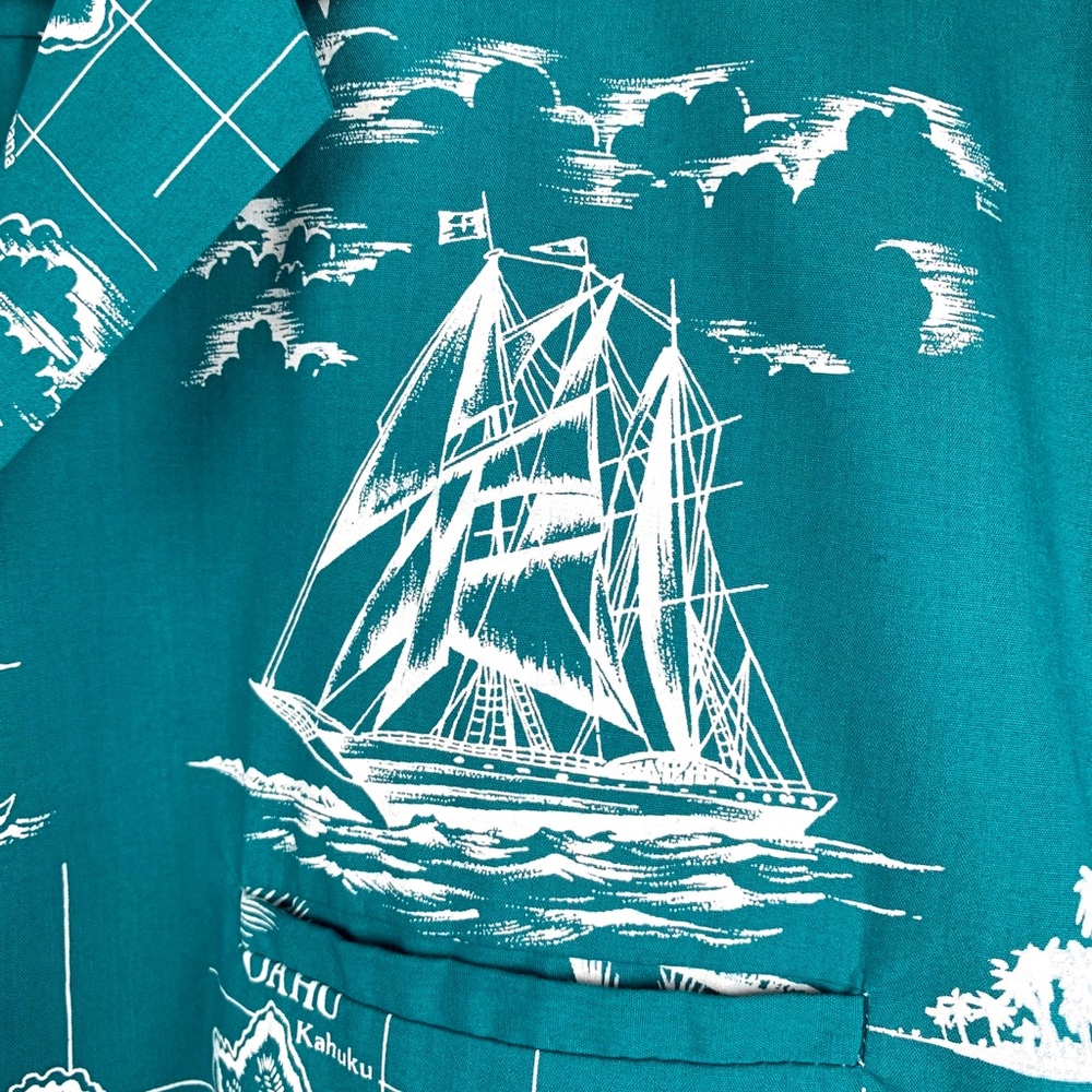 Royal Creations Blue Hawaiian Shirt L NWOT - Picture 5 of 8